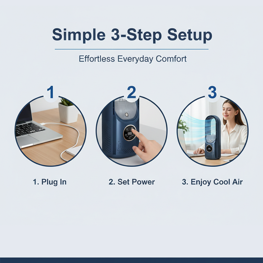 Cooling Fan with Bladeless Design and USB Port