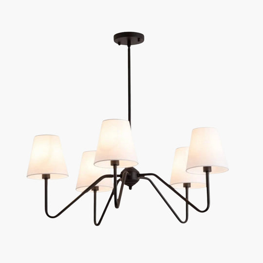 Chandelier with Silk Design and LED Lighting