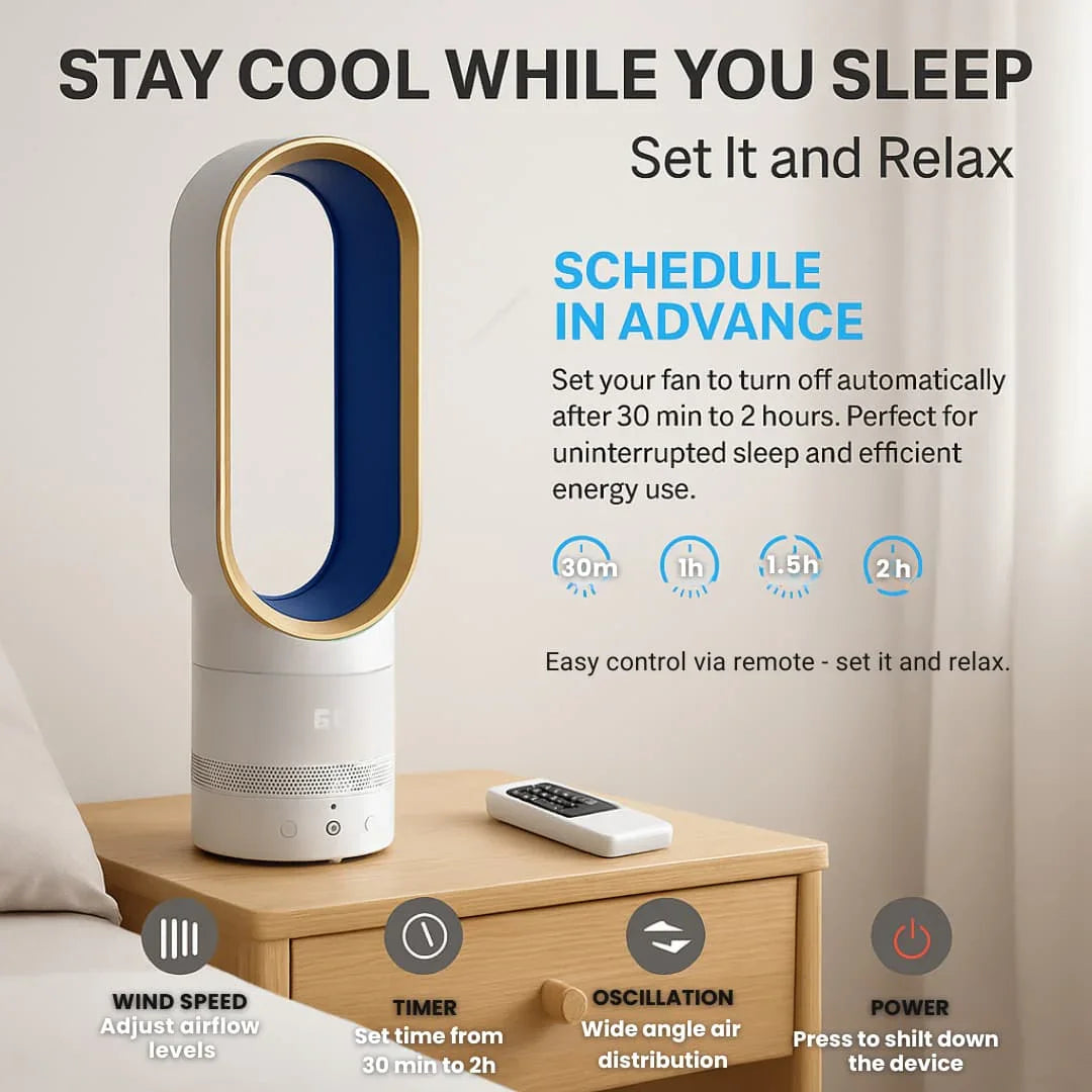 16 Inch Bladeless Fan - Remote Control - Modern Design