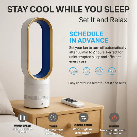 16 Inch Bladeless Fan - Remote Control - Modern Design