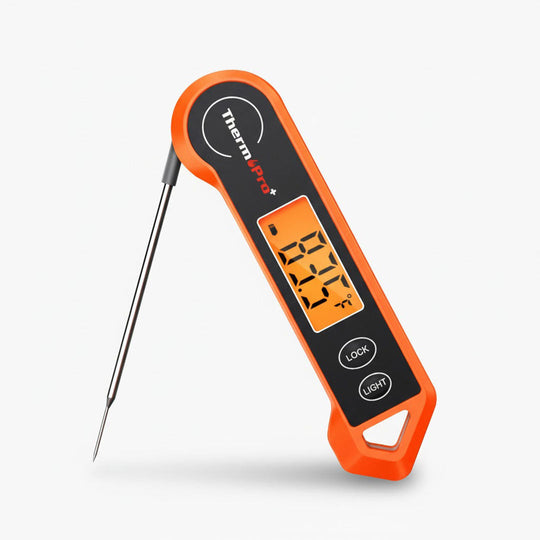 Digital Food Thermometer - Backlit Display - Foldable Probe
