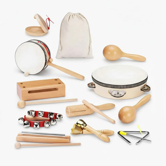 Children's Music Kit - Wooden Instruments - 10 Piece Set