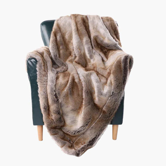 Faux Fur Throw Blanket - Soft Mink - Decorative Design