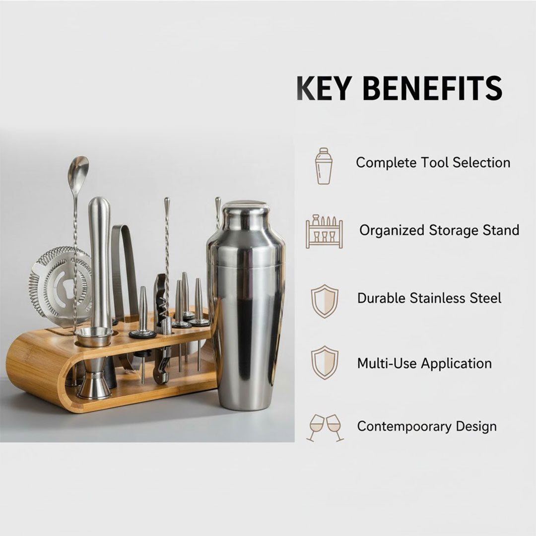 Cocktail Shaker Set - Stainless Steel - Bar Tools