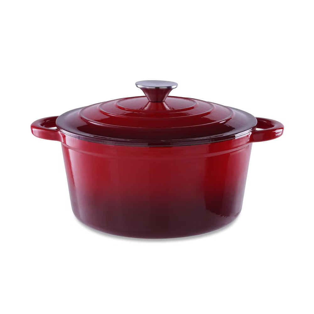 Cast Iron Pot with Enameled Finish and 2L Capacity