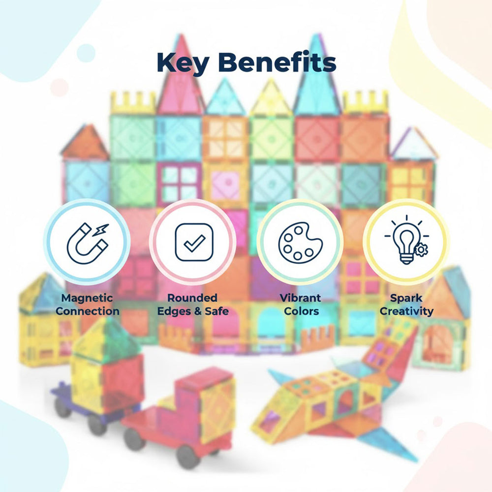 Magnetic Building Blocks - Kids Montessori - 60 Pieces