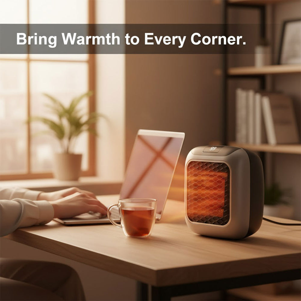 Portable Electric Heater with Adjustable Thermostat - Compact Heating Solution