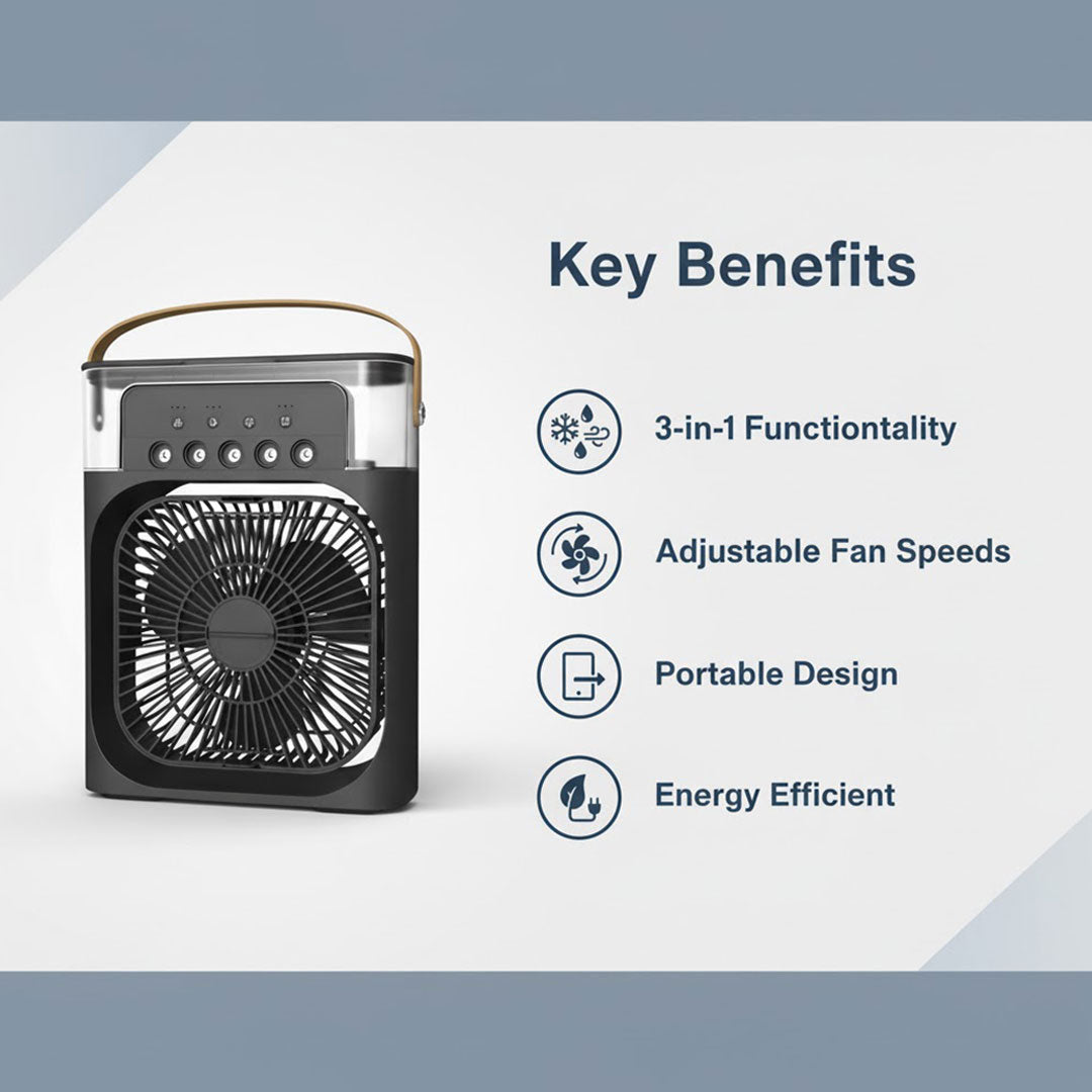 3-in-1 Air Cooler - Humidifier - Adjustable Fan