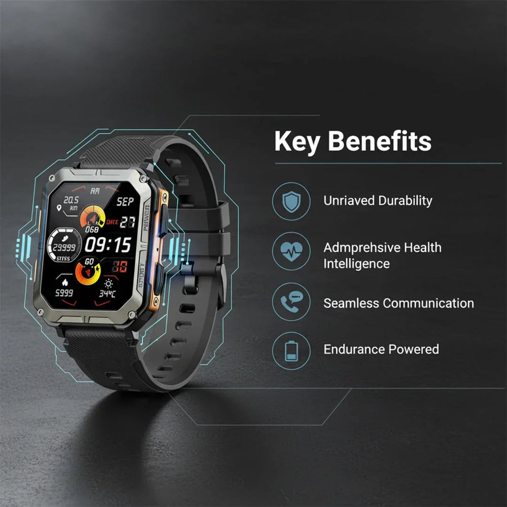 Smartwatch - Rugged Design - Health Tracking