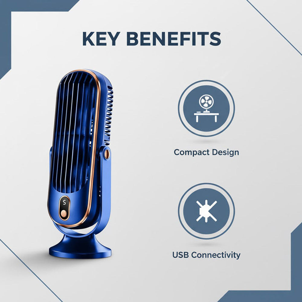 Portable Air Cooler - Desktop Fan - USB Rechargeable