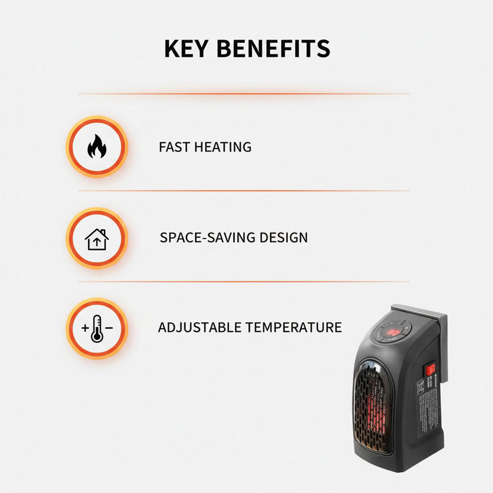 Portable Heater - Electric Fan - Wall Mount