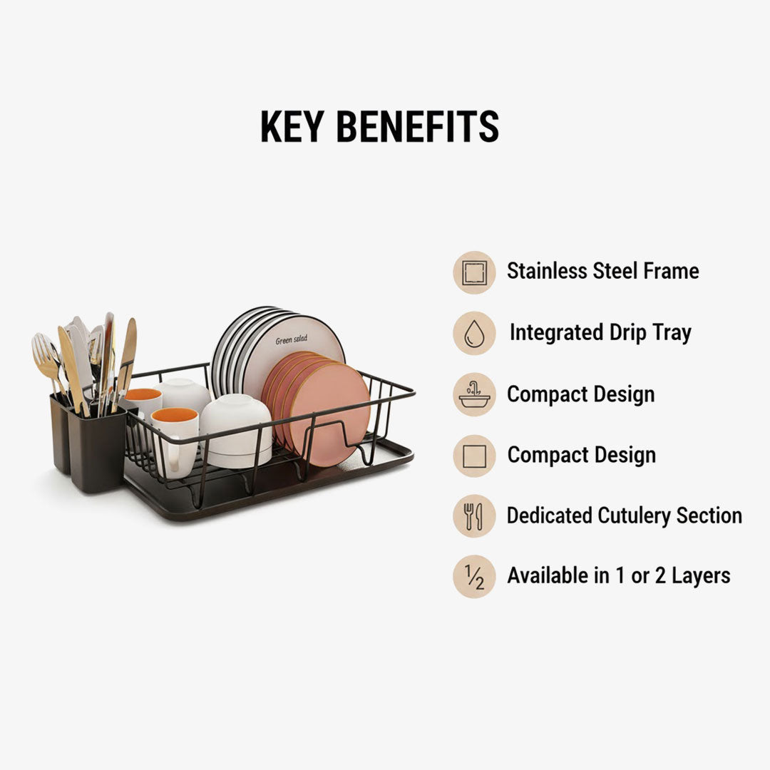 Dish Rack - Stainless Steel - Drip Tray
