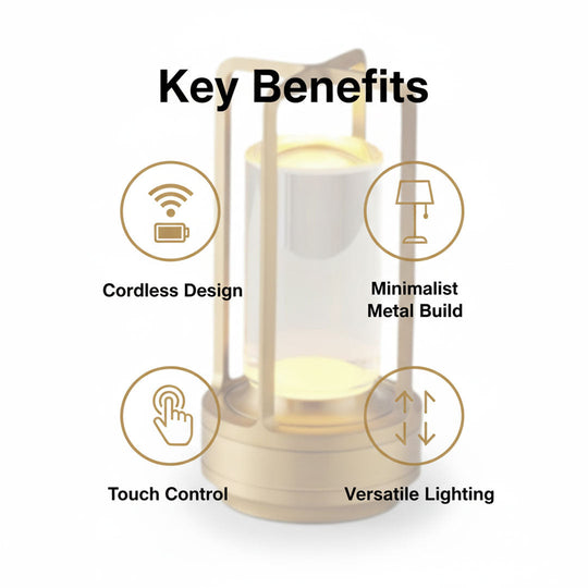 Cordless LED Lamp - Metal Design - Touch Control