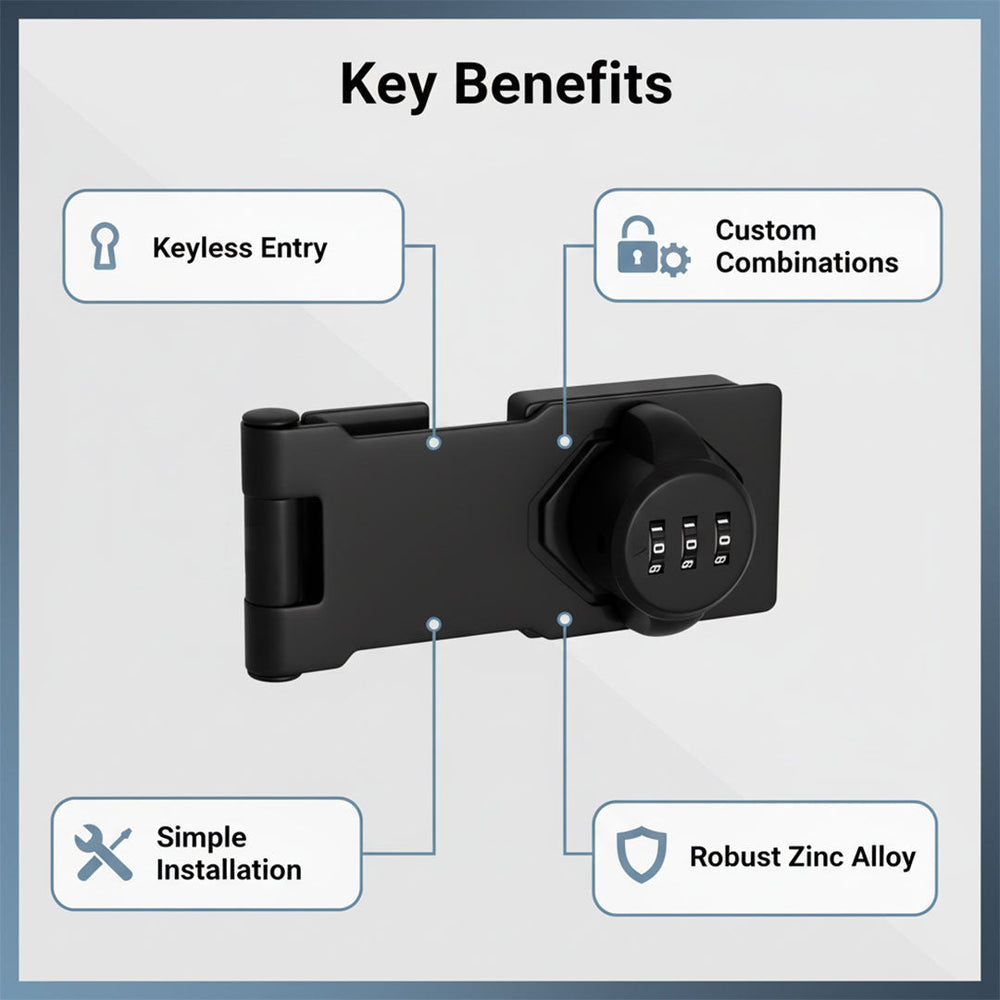 Cabinet Lock - Keyless Security - Zinc Alloy