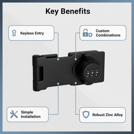 Cabinet Lock - Keyless Security - Zinc Alloy
