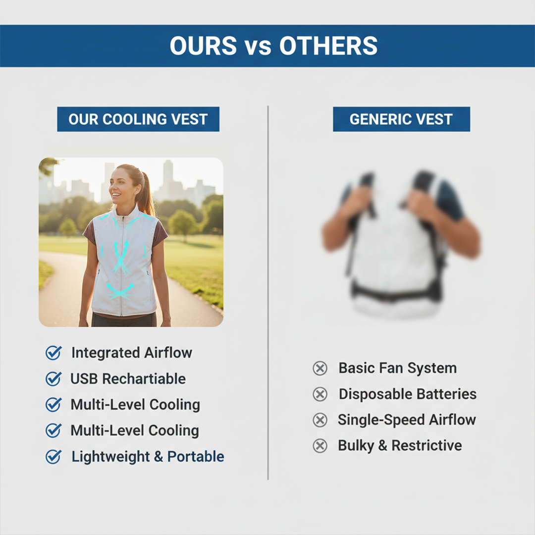 Cooling Vest with USB Airflow and Portable Design