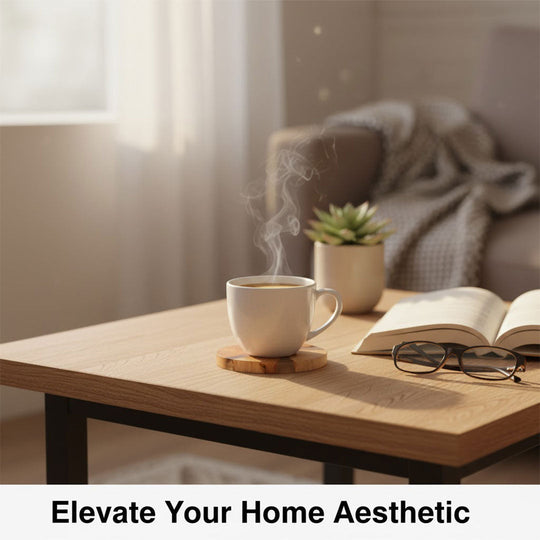 Wood Coasters Set - Japanese Design - Resin Accents