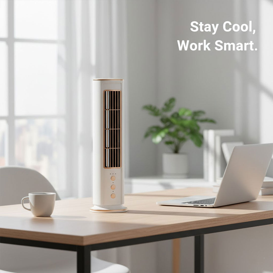 Bladeless Desk Fan - USB Rechargeable - Remote Control