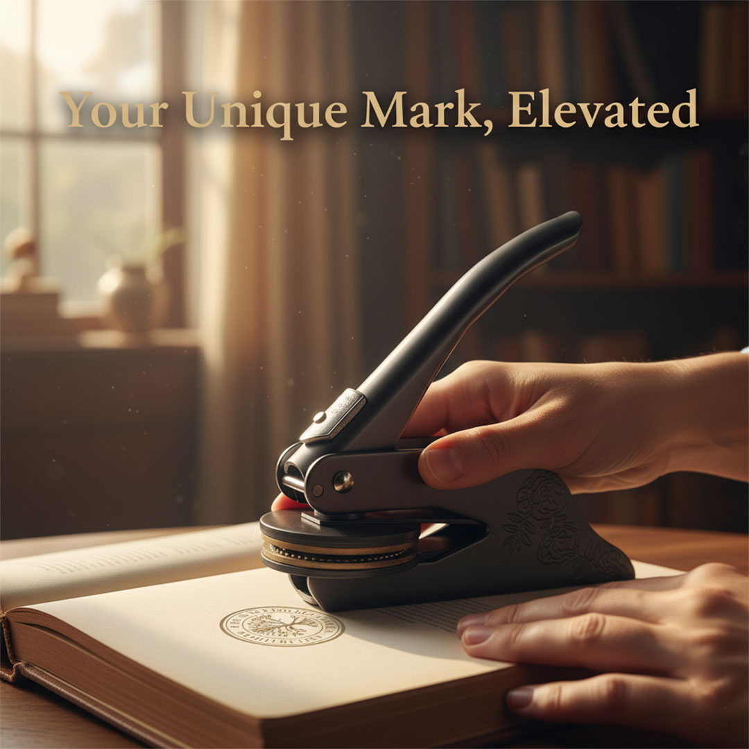 Custom Library Embosser - Personalised Stamp - Elegant Design