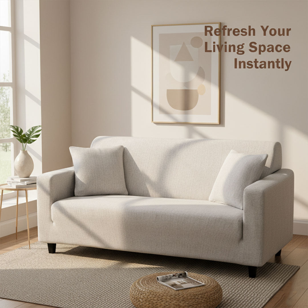 Sofa Cover - Ivory Stretch - Universal Fit