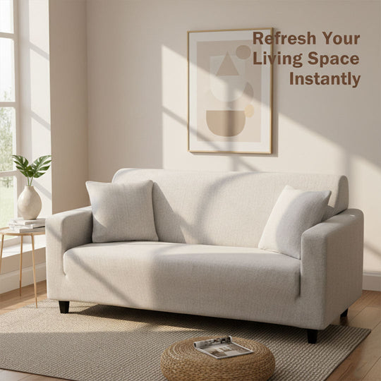 Sofa Cover - Ivory Stretch - Universal Fit