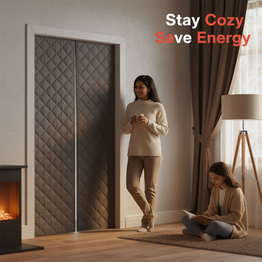 Magnetic Door Insulation Curtain - Temperature Control - Draft Blocking