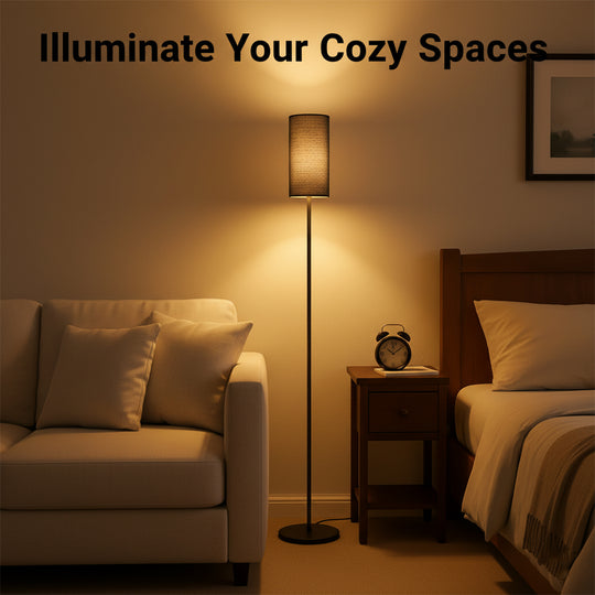 Floor Lamp - Slim Frame - Fabric Shade