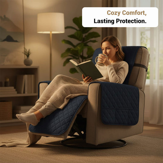 Stretchable Recliner Cover - Quilted Design - Universal Fit
