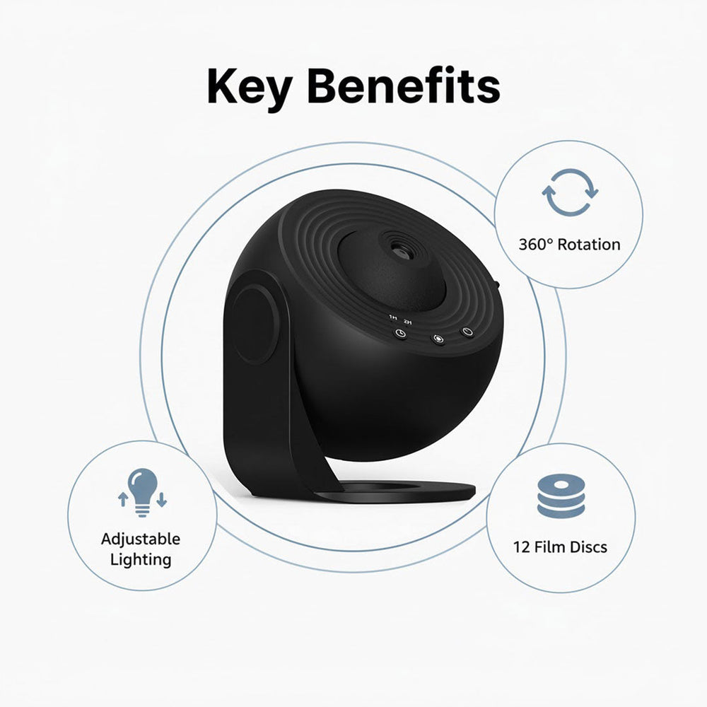 Galaxy Projector - 360° Rotation - Celestial Display