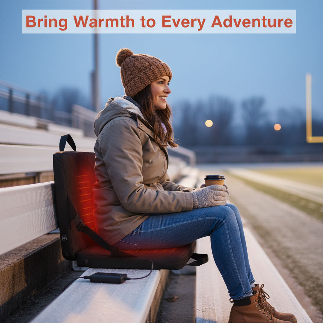 Foldable Heated Seat Cushion - 3 Temperature Settings - USB Powered