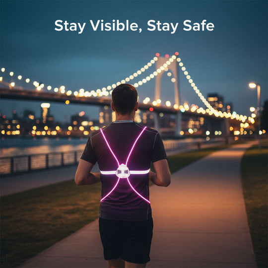 LED Safety Vest - Reflective Light - Adjustable Strap