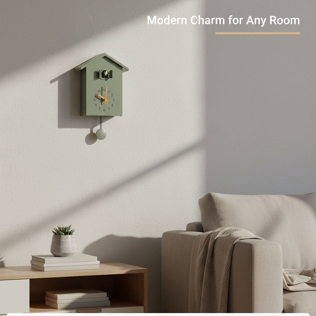 Cuckoo Wall Clock - Minimalist Design - Black and White