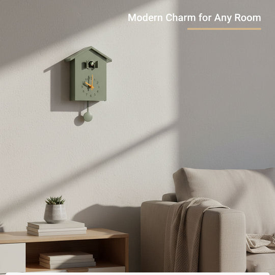 Cuckoo Wall Clock - Minimalist Design - Black and White