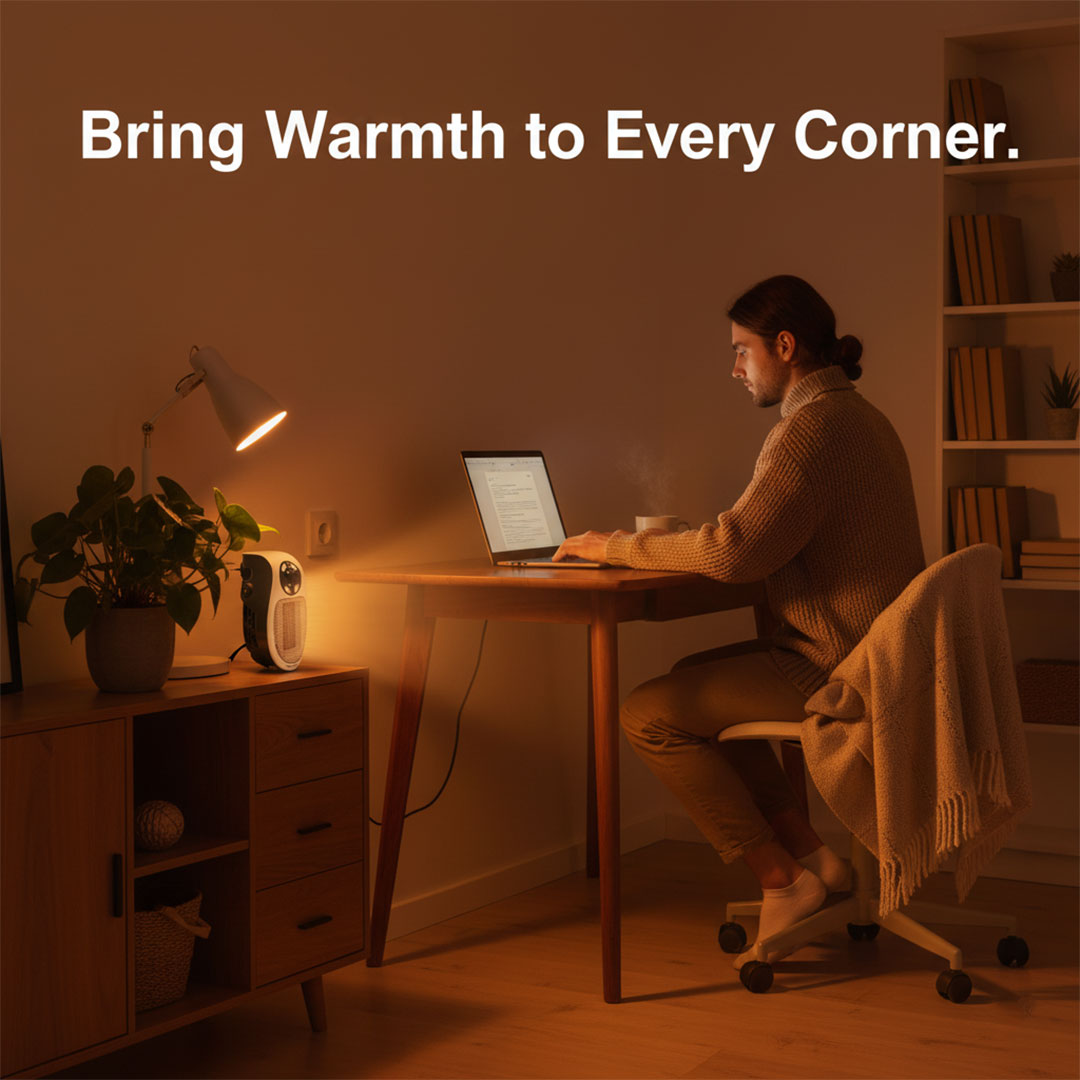 Electric Space Heater - Portable Plug-In - Compact Design