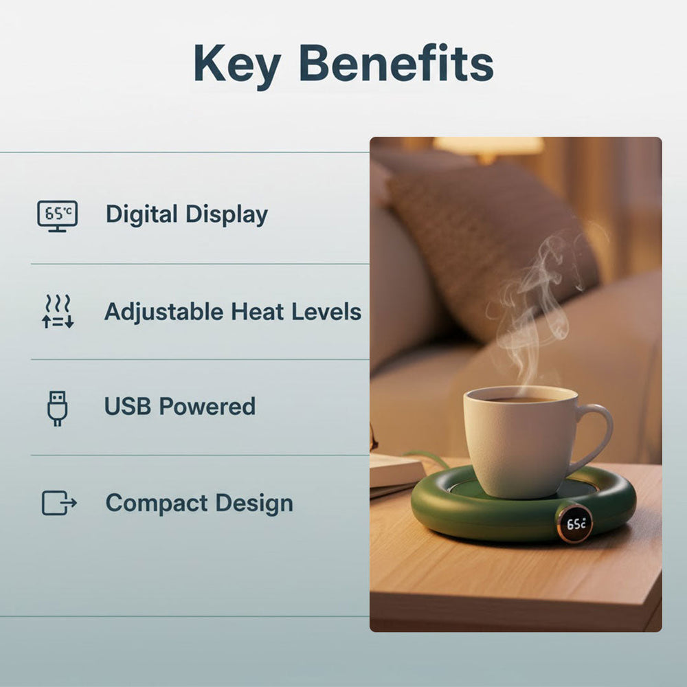 Cup Warmer - Digital Display - Adjustable Temperature