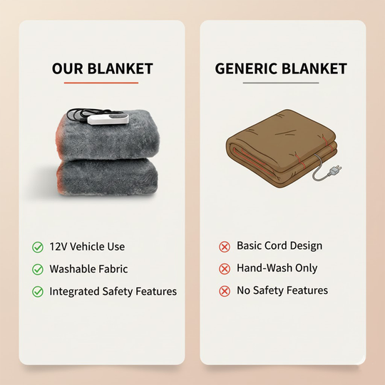 Electric Car Blanket with Portable Design and Travel Use