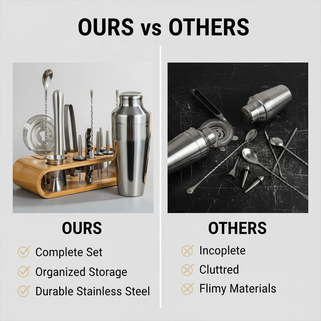 Cocktail Shaker Set - Stainless Steel - Bar Tools