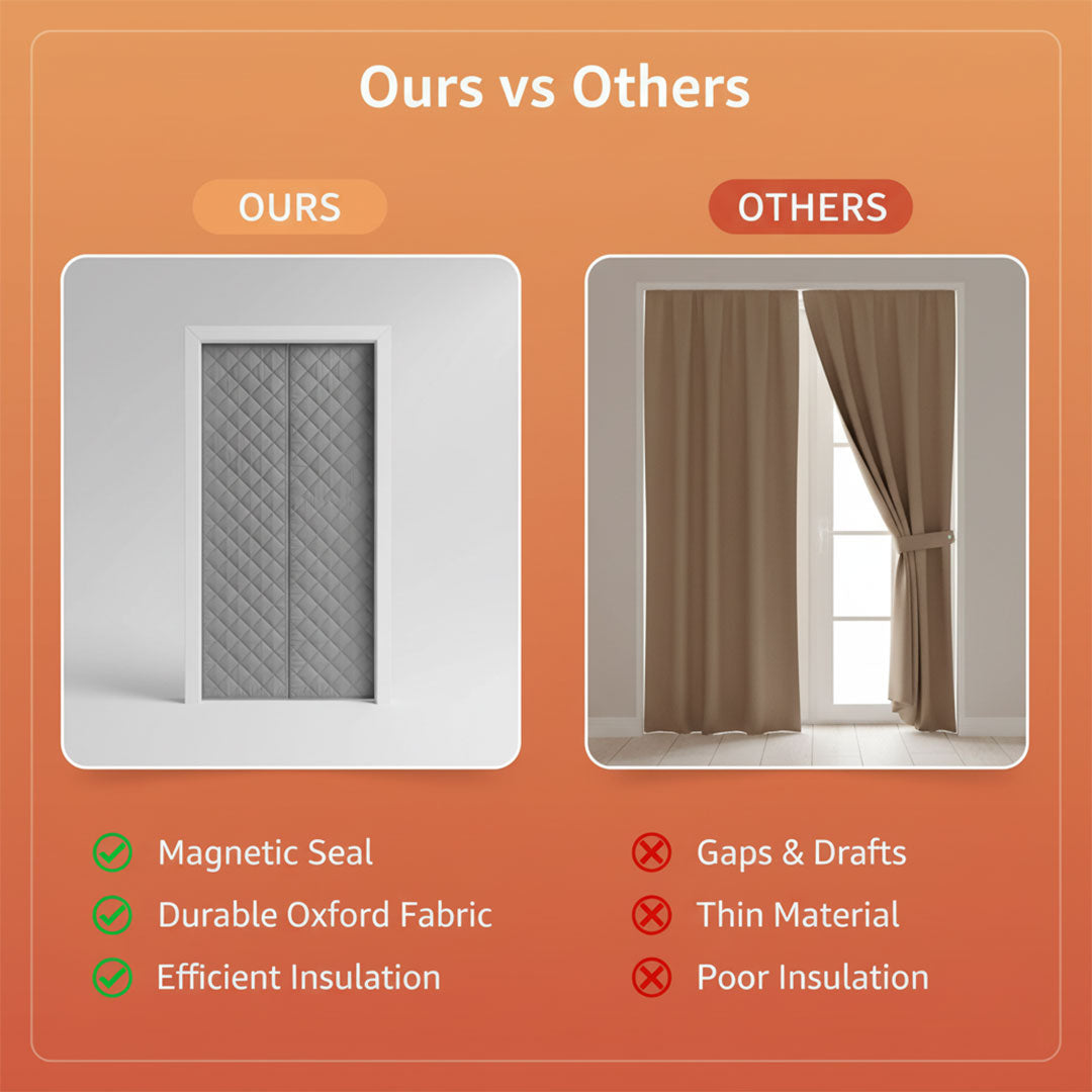 Magnetic Door Insulation Curtain - Temperature Control - Draft Blocking