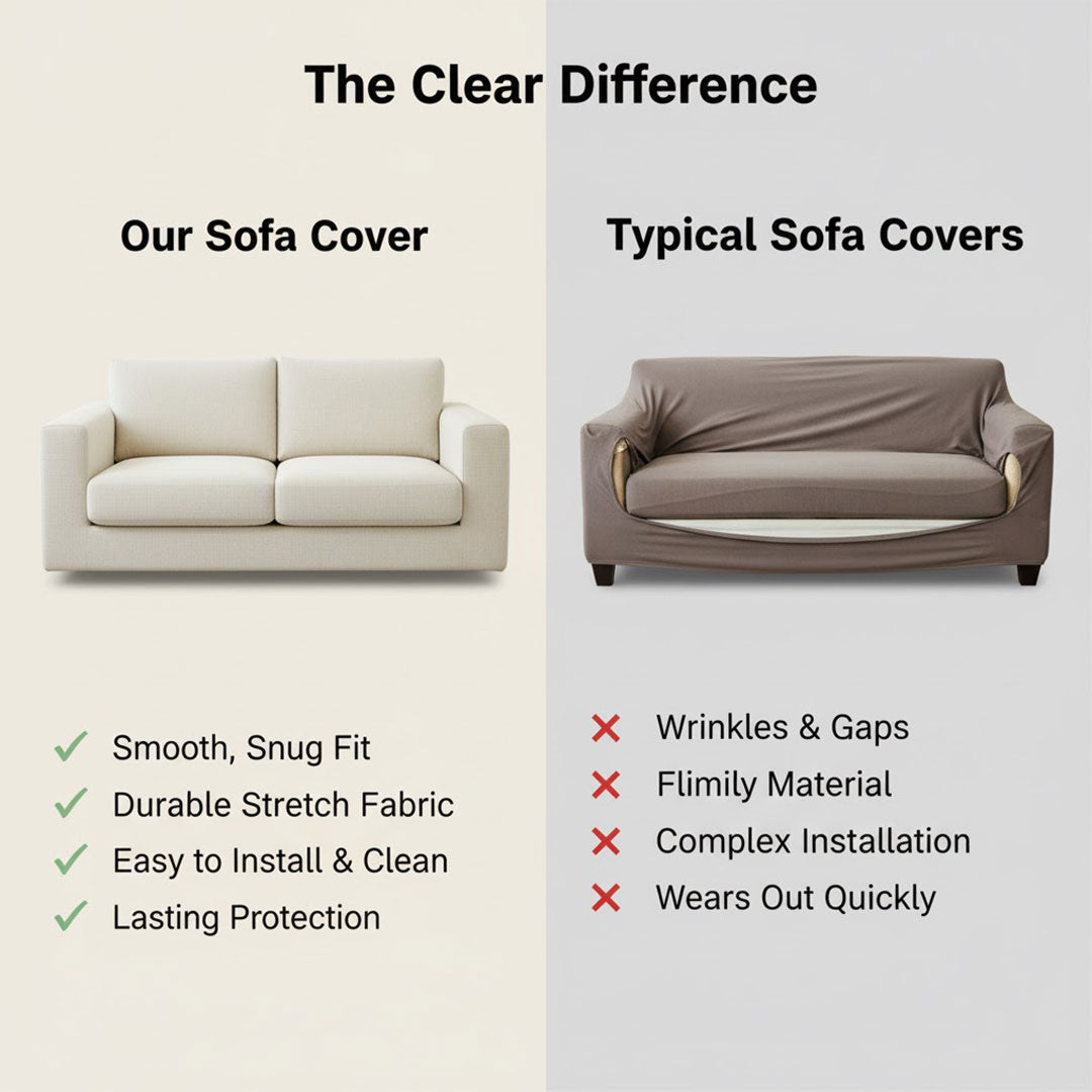 Sofa Cover - Ivory Stretch - Universal Fit