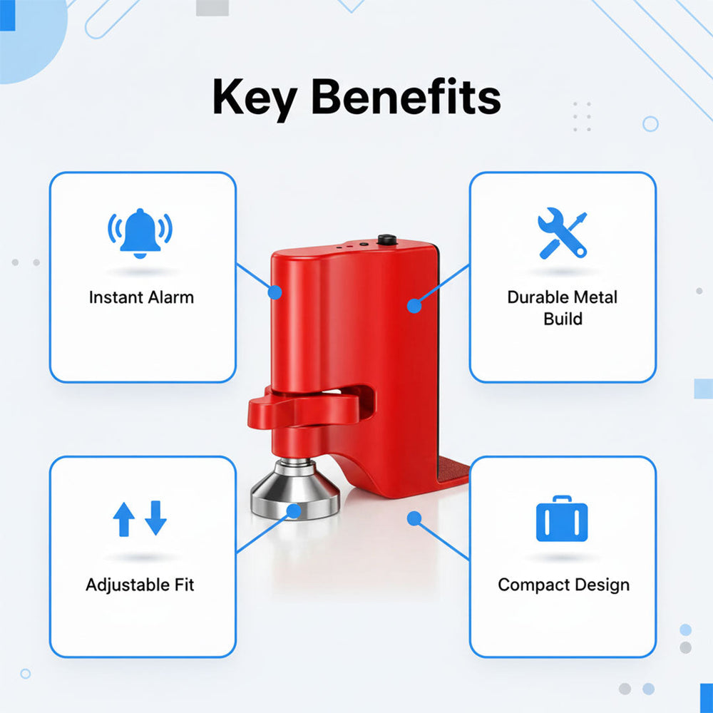 Portable Door Lock - Alarm Feature - Travel Use