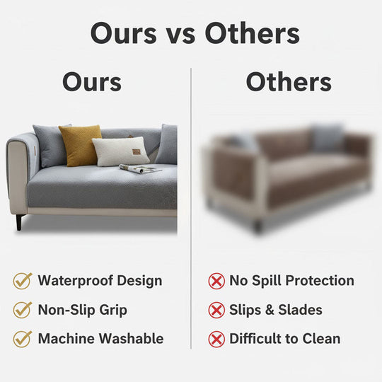 Waterproof Sofa Cover - Sherpa Fleece - Non-Slip Design