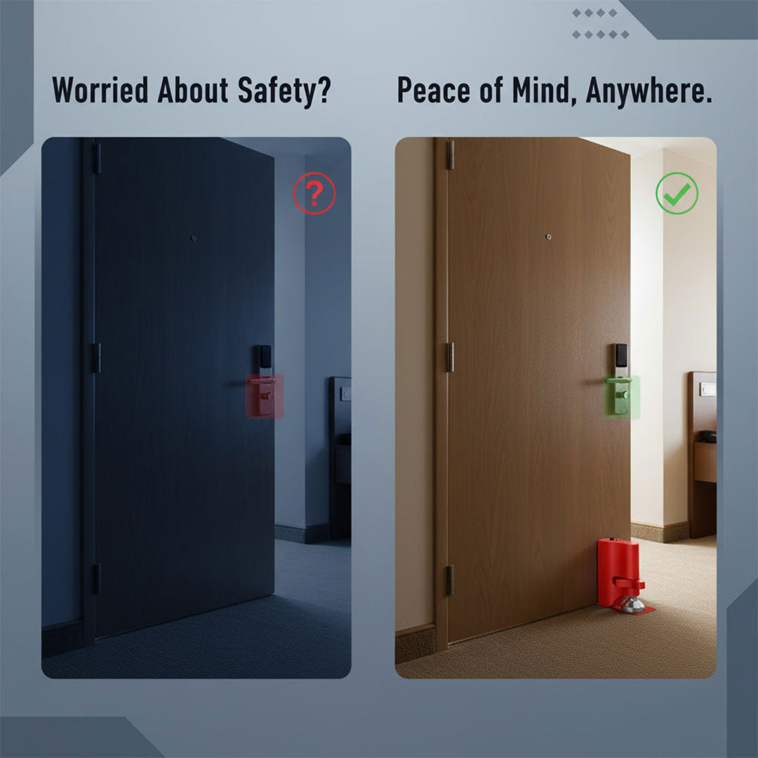 Portable Door Lock - Alarm Feature - Travel Use