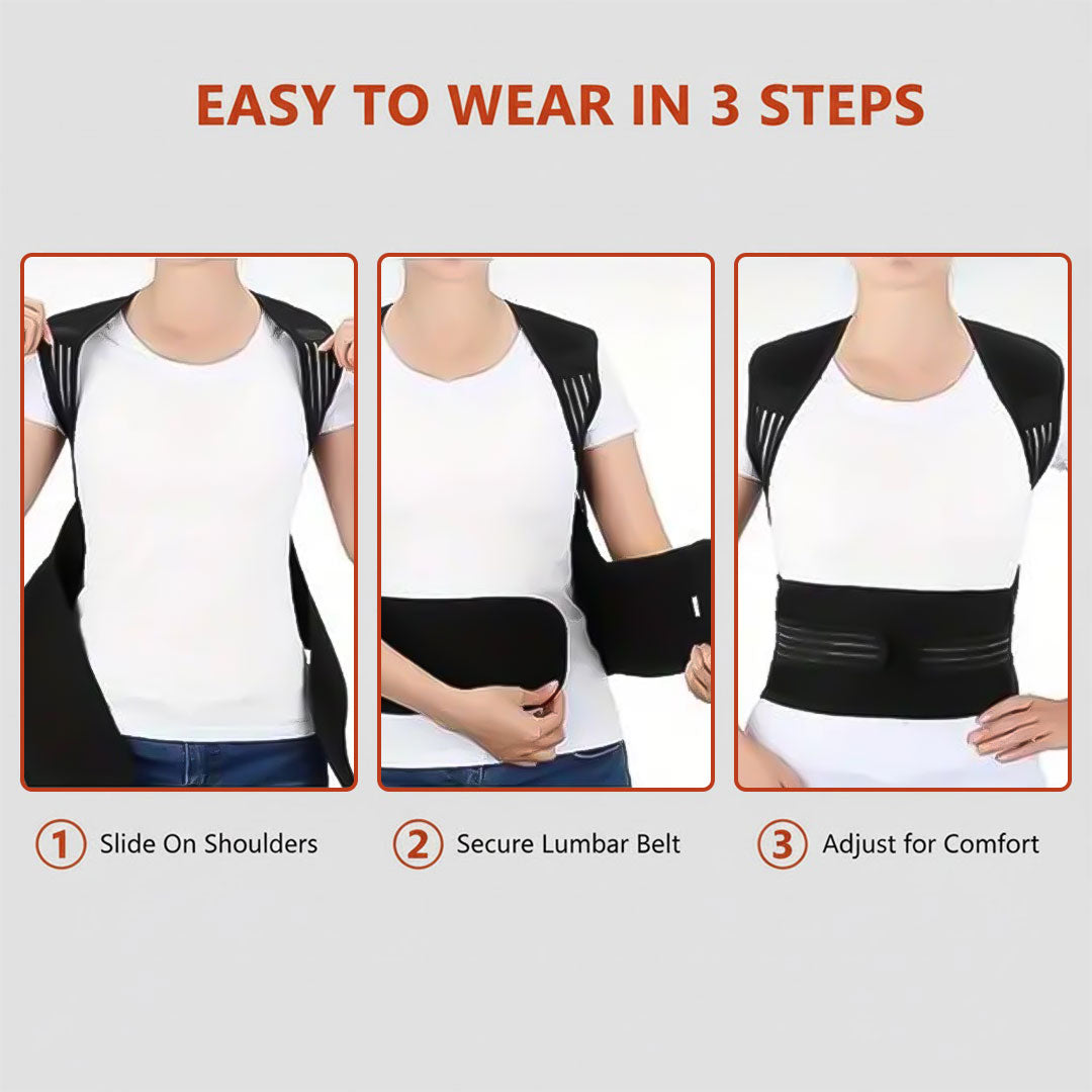Back Support Belt - Magnetic Design - Adjustable Fit