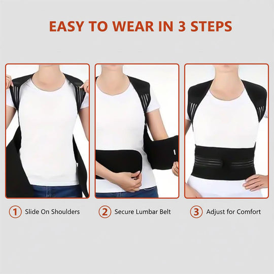 Back Support Belt - Magnetic Design - Adjustable Fit