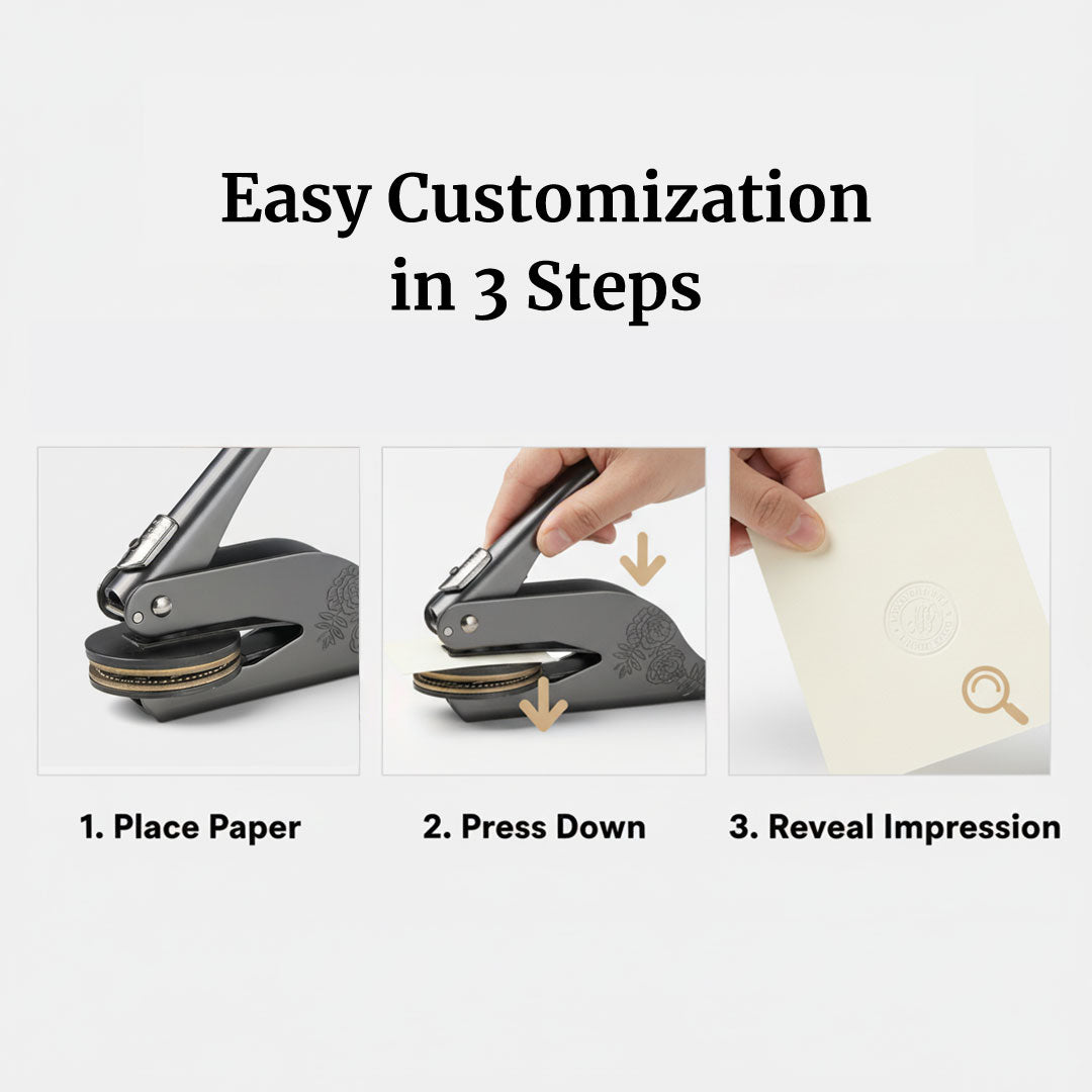 Custom Library Embosser - Personalised Stamp - Elegant Design