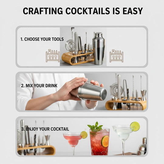Cocktail Shaker Set - Stainless Steel - Bar Tools