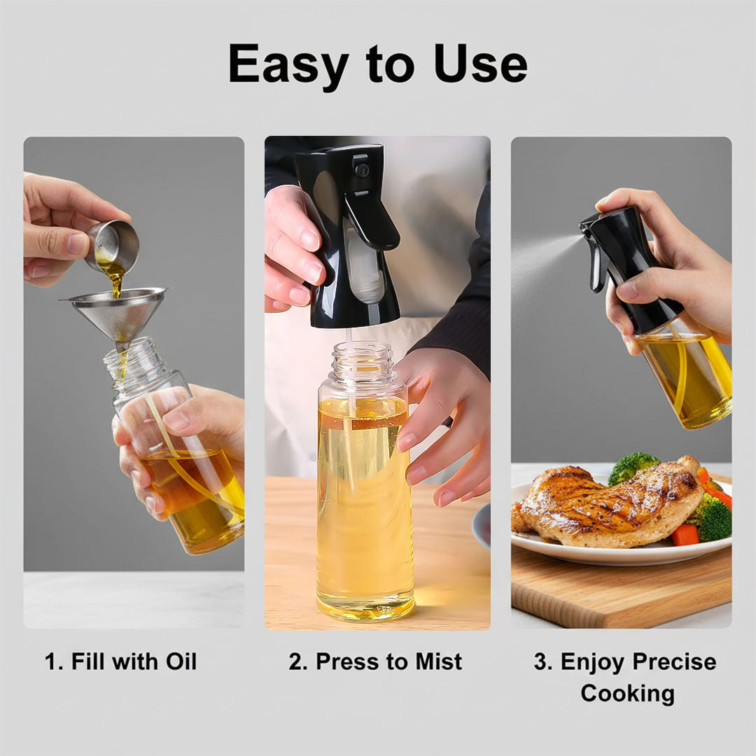 Refillable Oil Spray Bottle - Kitchen Tool - Precision Mist
