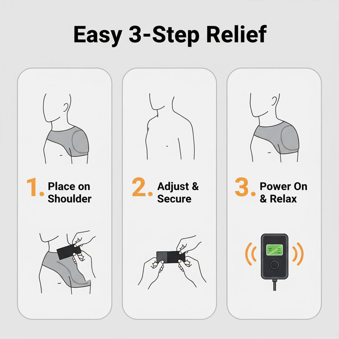 Heated Shoulder Support - Adjustable Massage - Muscle Relief
