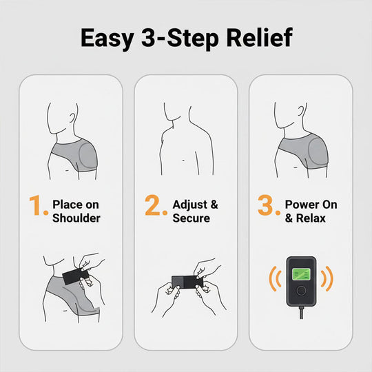 Heated Shoulder Support - Adjustable Massage - Muscle Relief