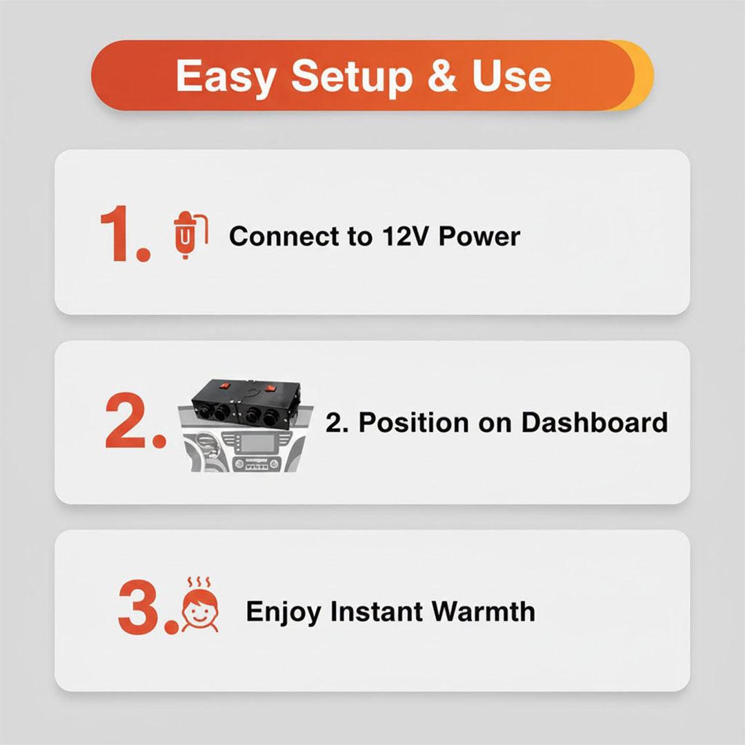 500W Car Heater - Compact Design - Quick Heating
